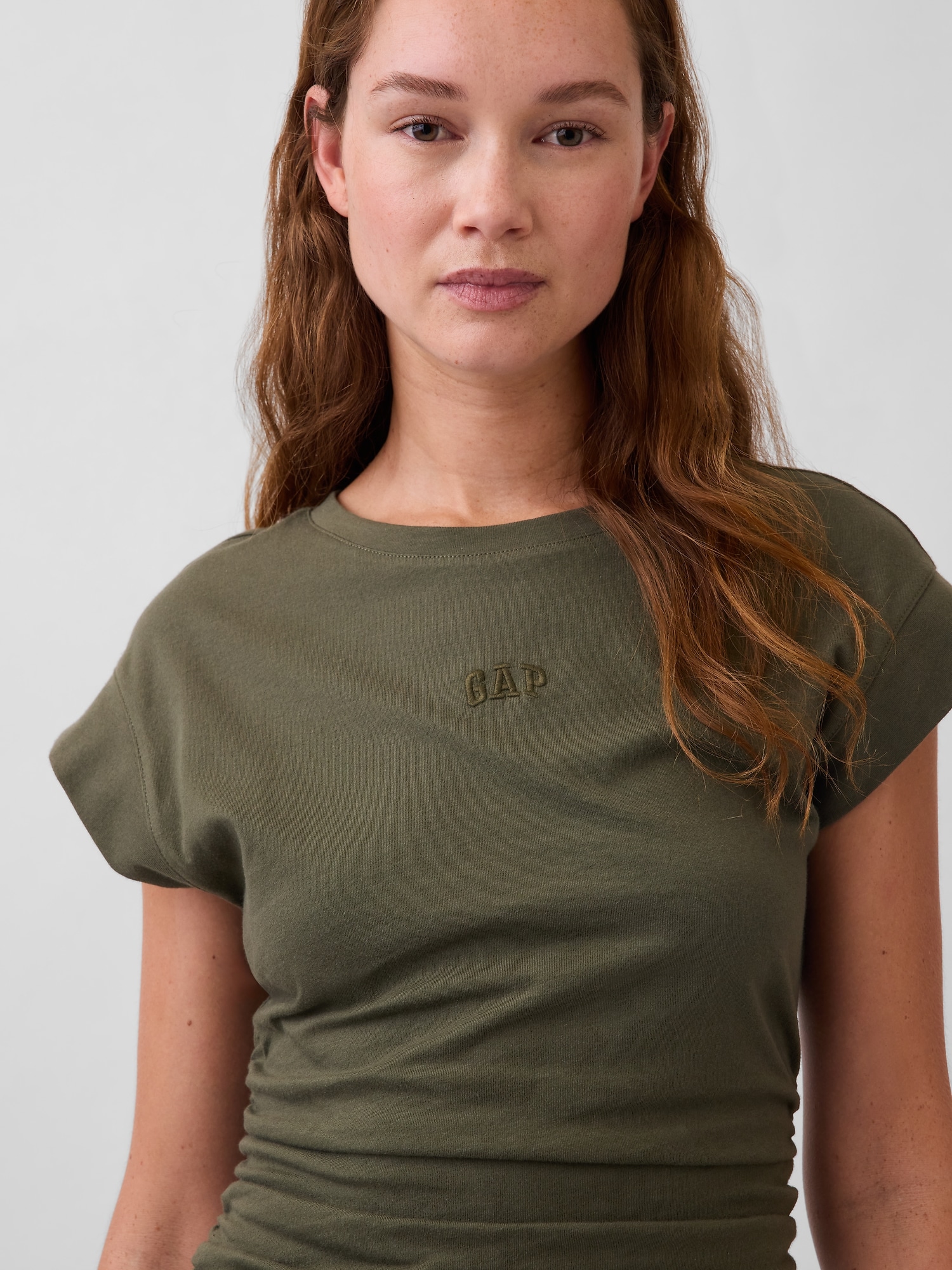 ミニGAPロゴ ルーシュ Tシャツワンピース-3