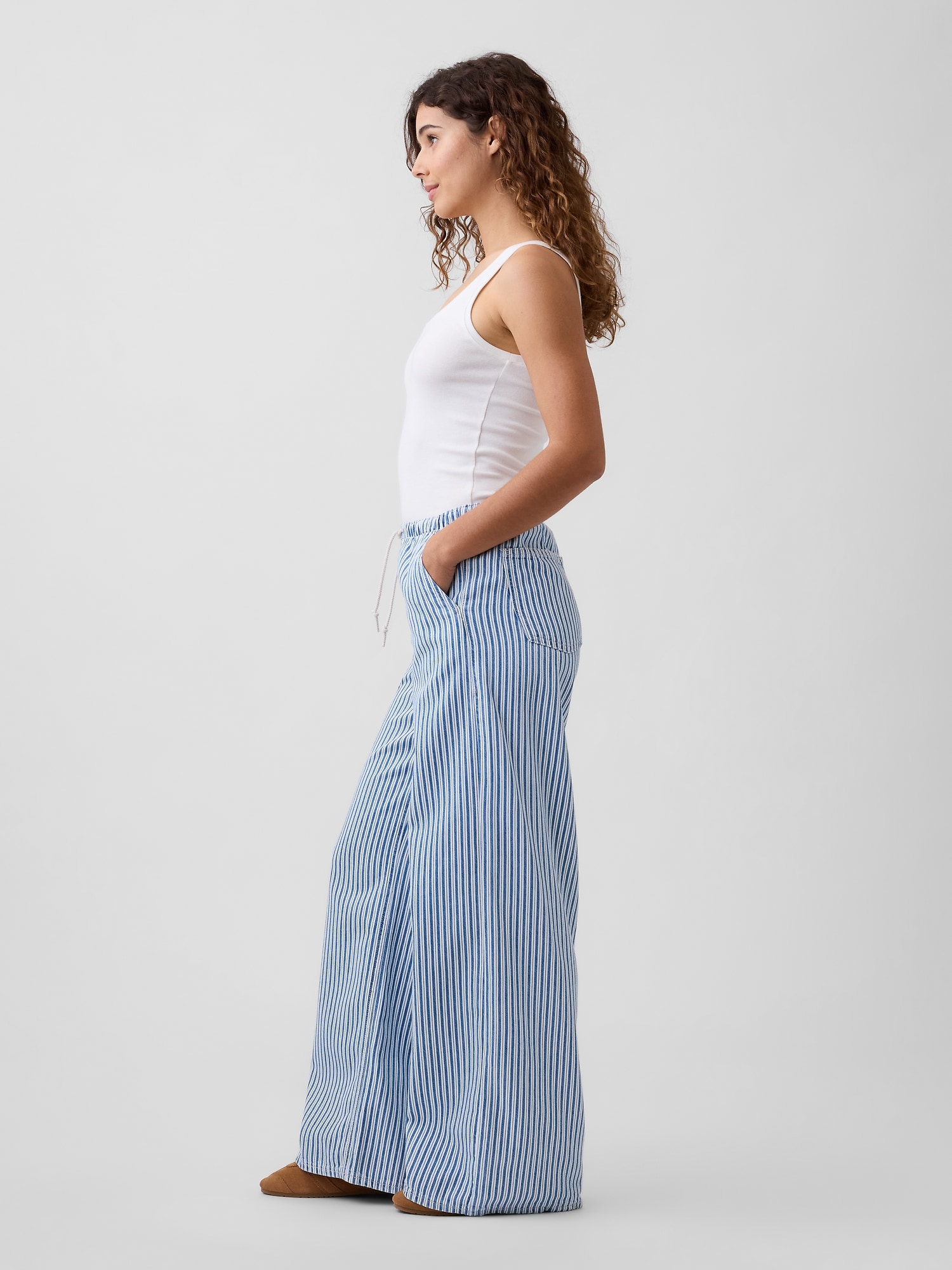 ミッドライズ プルオン スーパーライト ワイドデニム-4