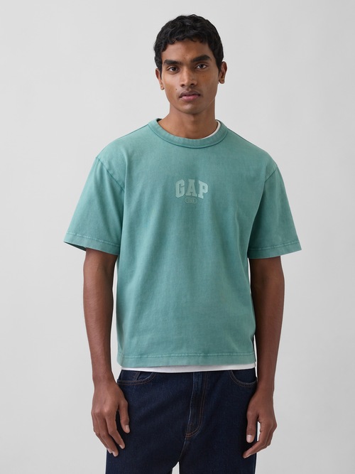 ヘビーウェイト リラックスフィット GAP1969ロゴ クロップドTシャツ