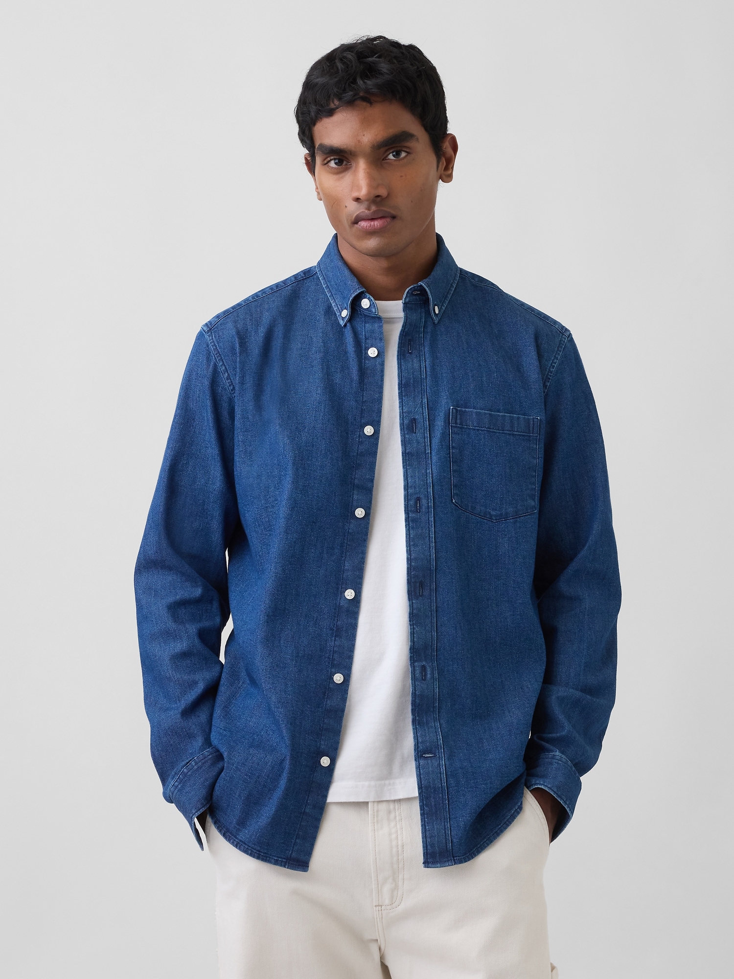 CHEMISE EN DENIM À POCHE