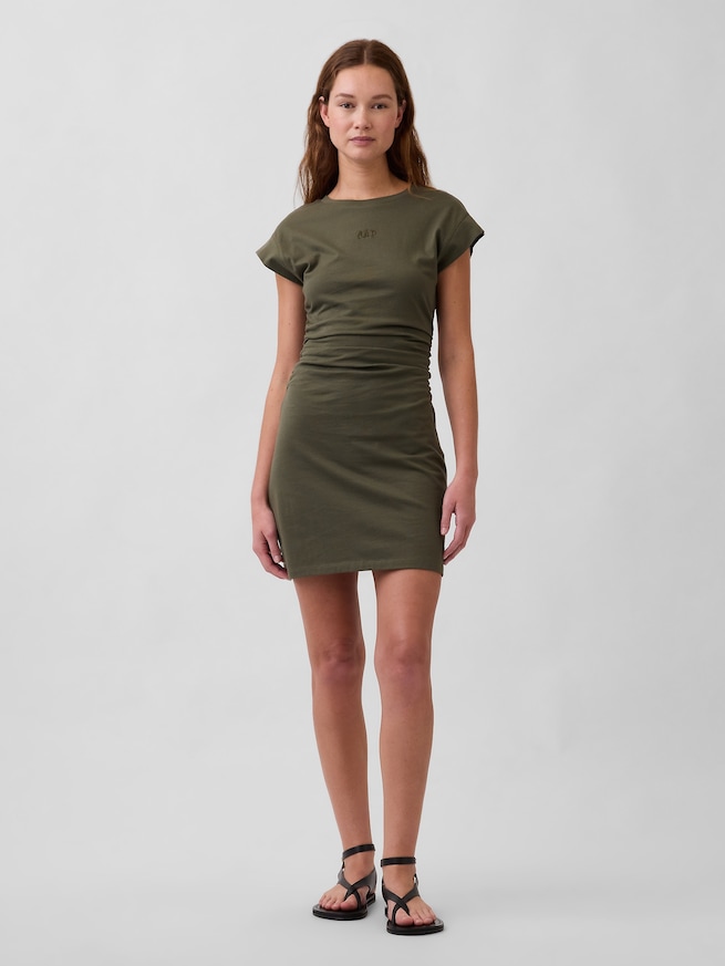 ミニGAPロゴ ルーシュ Tシャツワンピース-0