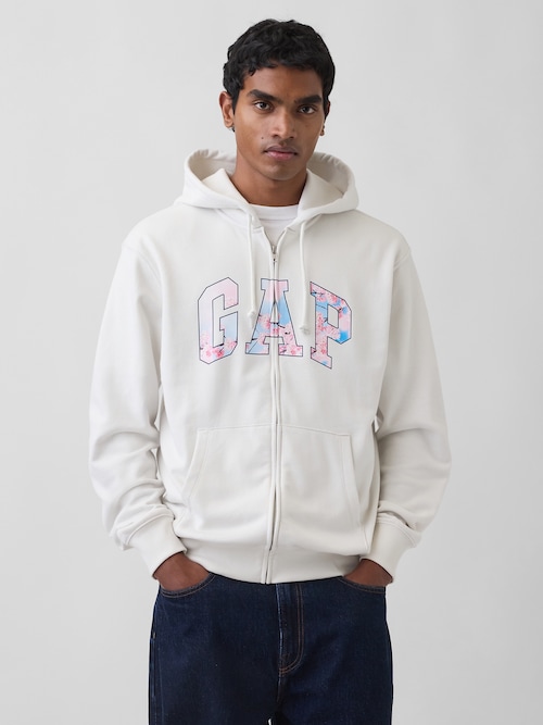 ヴィンテージソフト フレンチテリー SAKURA GAPロゴ ジップアップパーカー