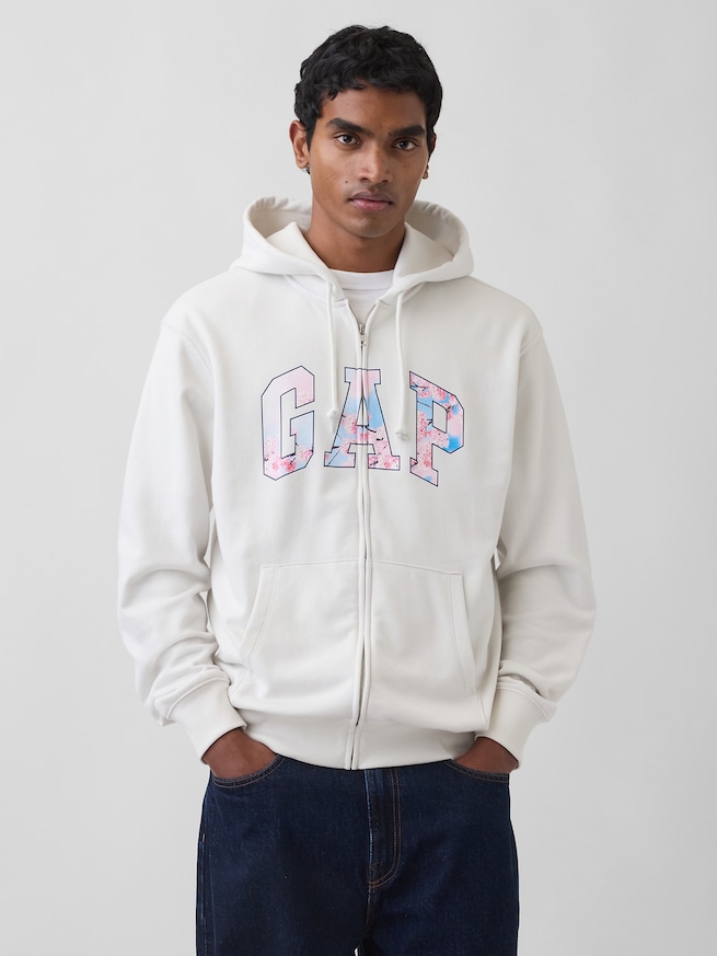 ヴィンテージソフト フレンチテリー SAKURA GAPロゴ ジップアップパーカー-0