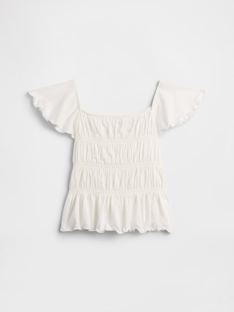 Kids Smocked Flutter Sleeve Top