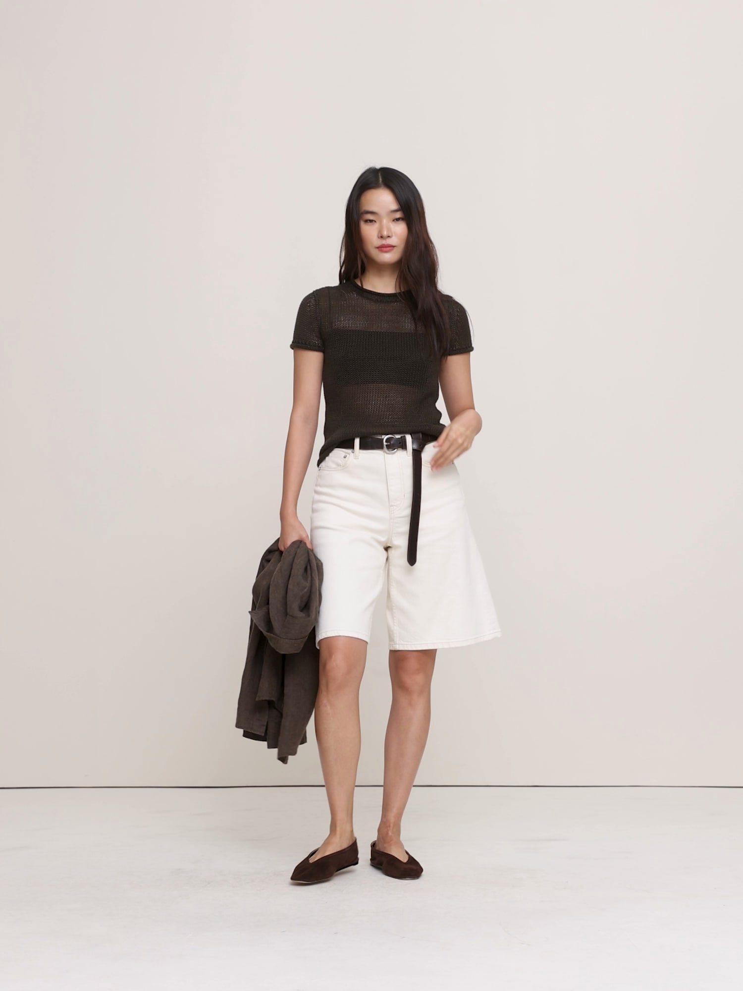 エアルーム リネン ニット Tシャツ-5