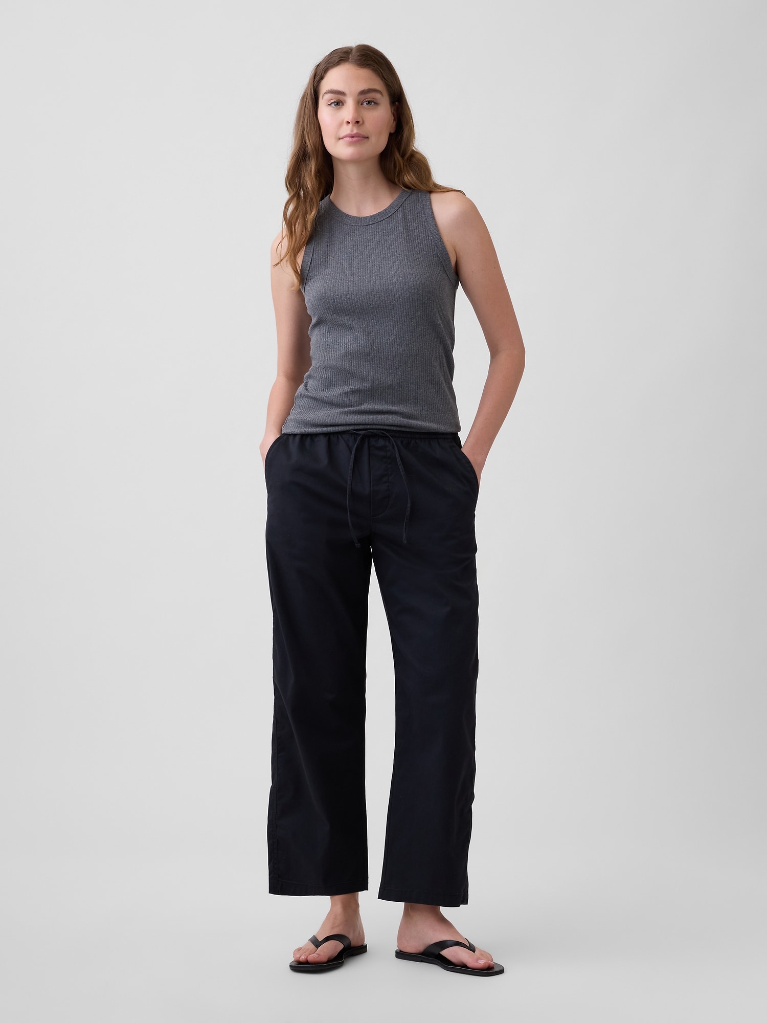 Mid Rise Easy Barrel Khakis