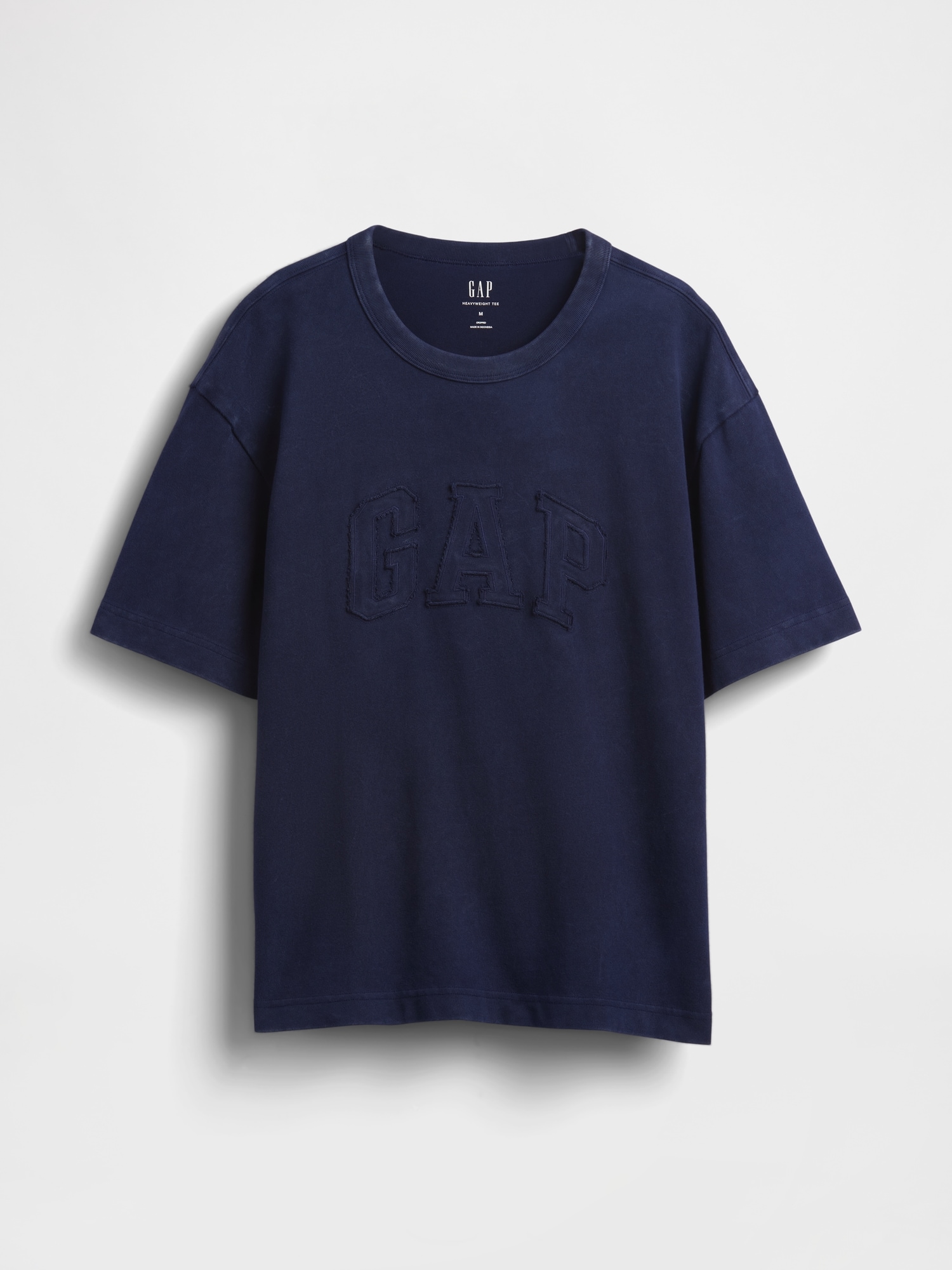 ヘビーウェイト リラックスフィット GAPロゴ クロップドTシャツ-4