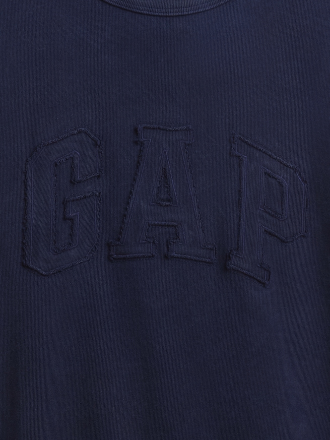 ヘビーウェイト リラックスフィット GAPロゴ クロップドTシャツ-3