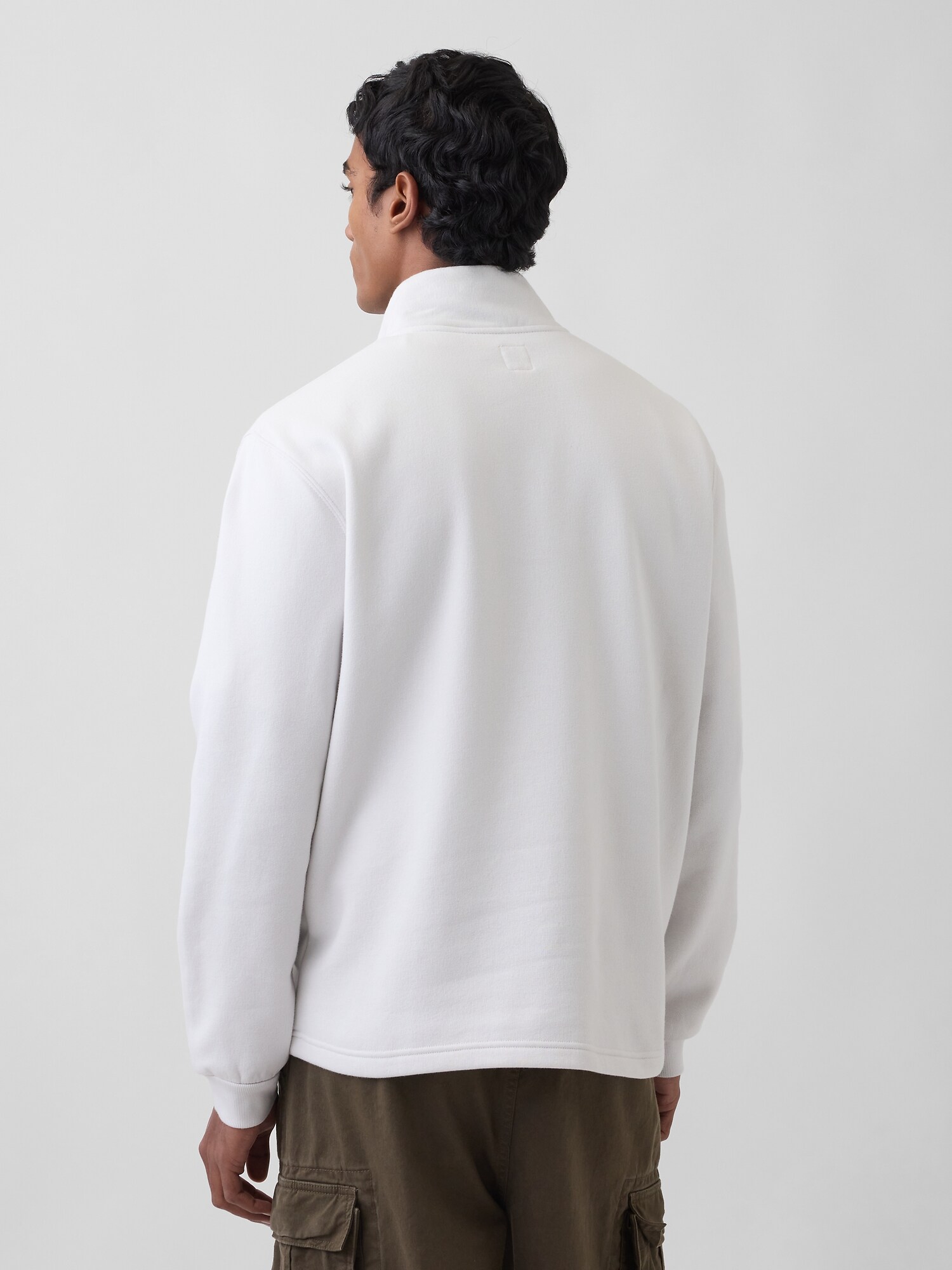 リラックスフィット GAPロゴ グラフィック 1/4 ジップアップ スウェットシャツ-2