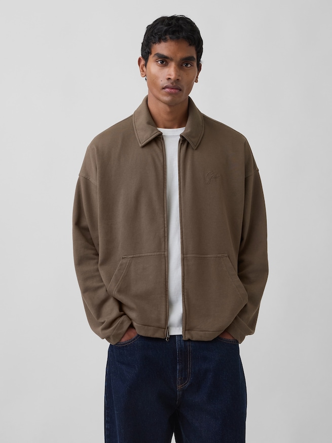 ヴィンテージソフト フレンチテリー ロゴオーバーサイズジャケット-0