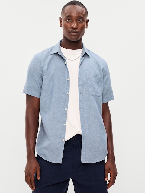 CHEMISE CLASSIQUE PASSE-PARTOUT EN MÉLANGE DE LIN