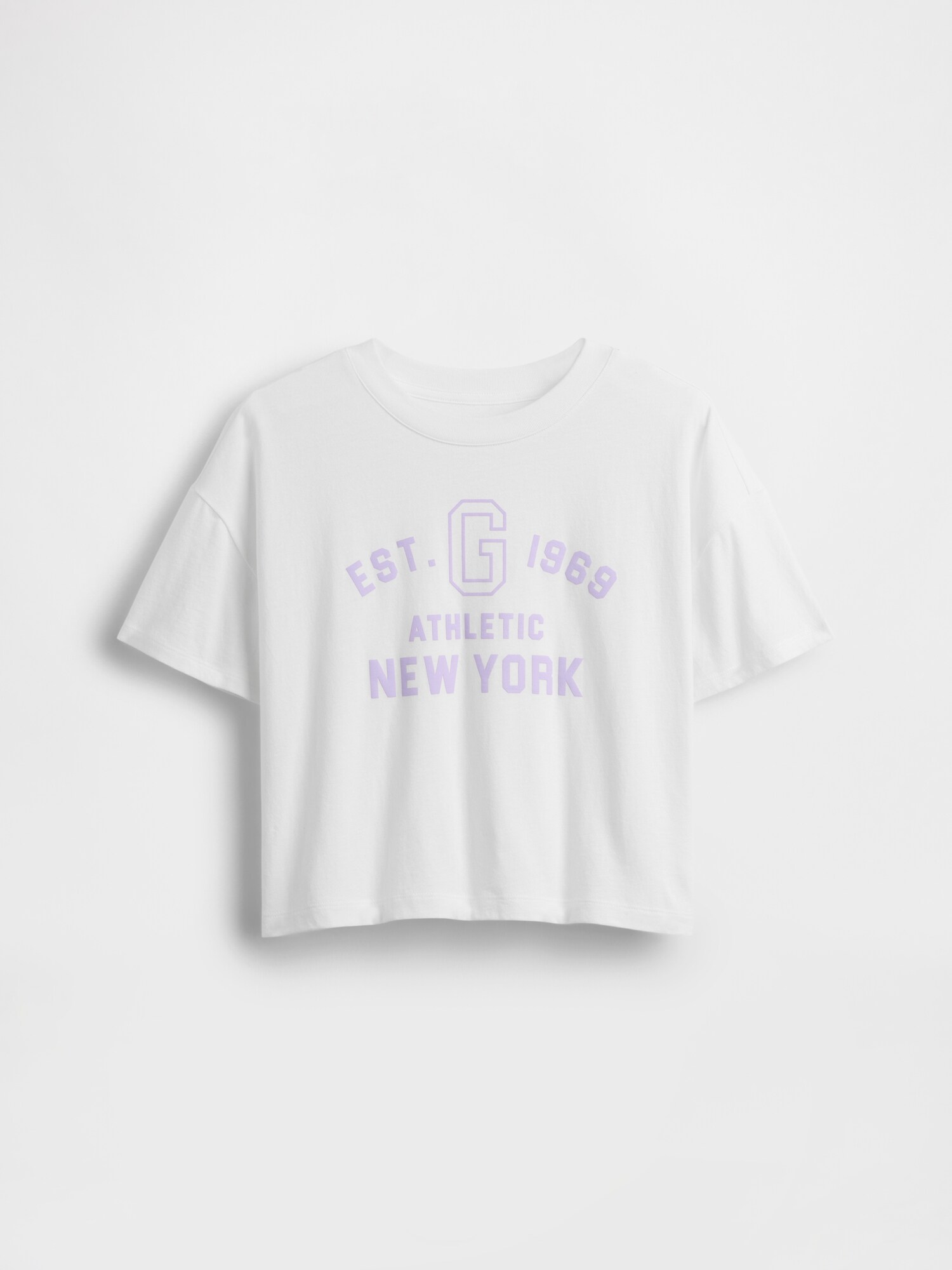 オーバーサイズ クロップド GAPロゴTシャツ (キッズ)-1