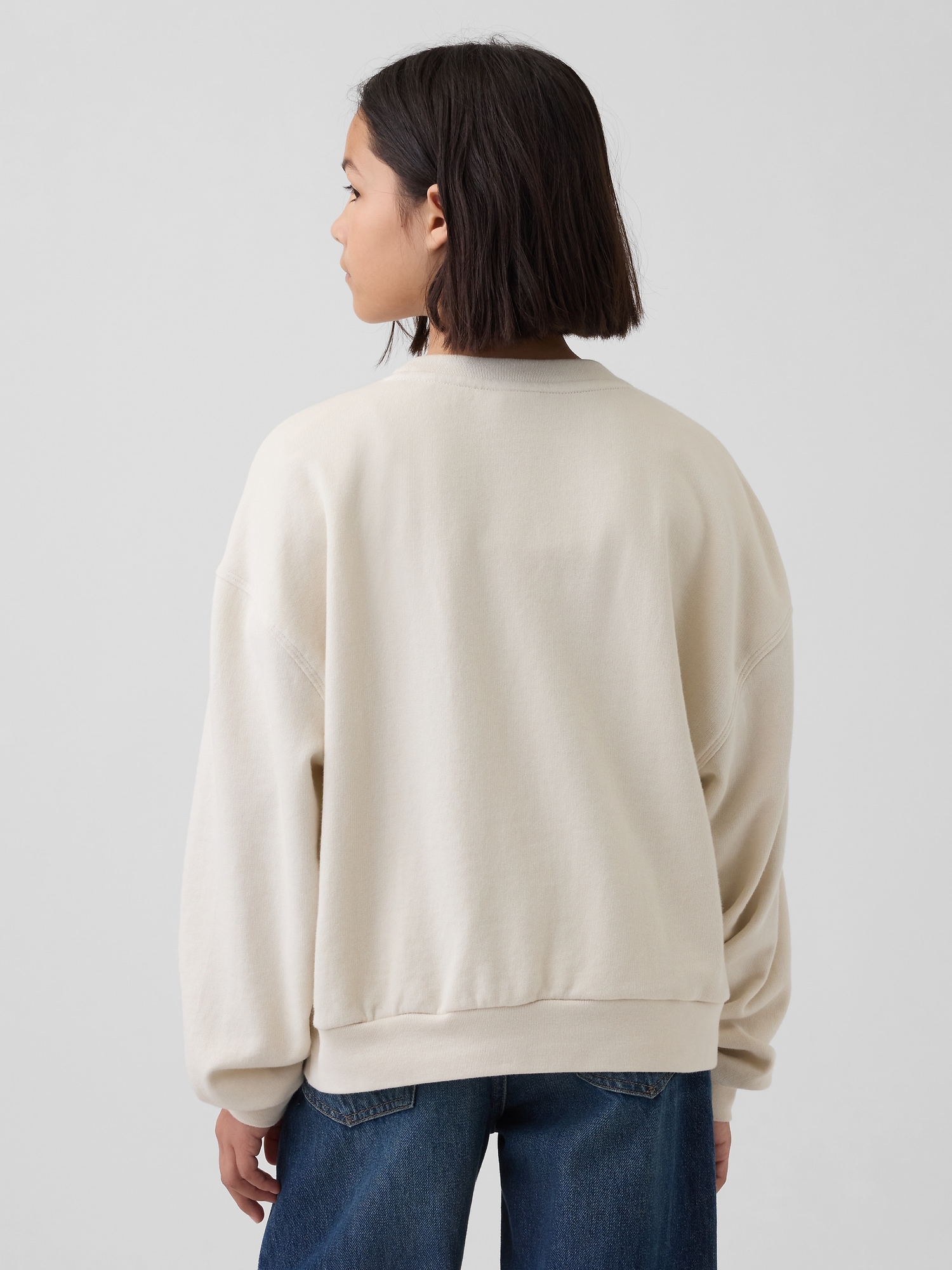 オーバーサイズ ウェッジ フリッピースパンコール グラフィック スウェットシャツ (キッズ)-2