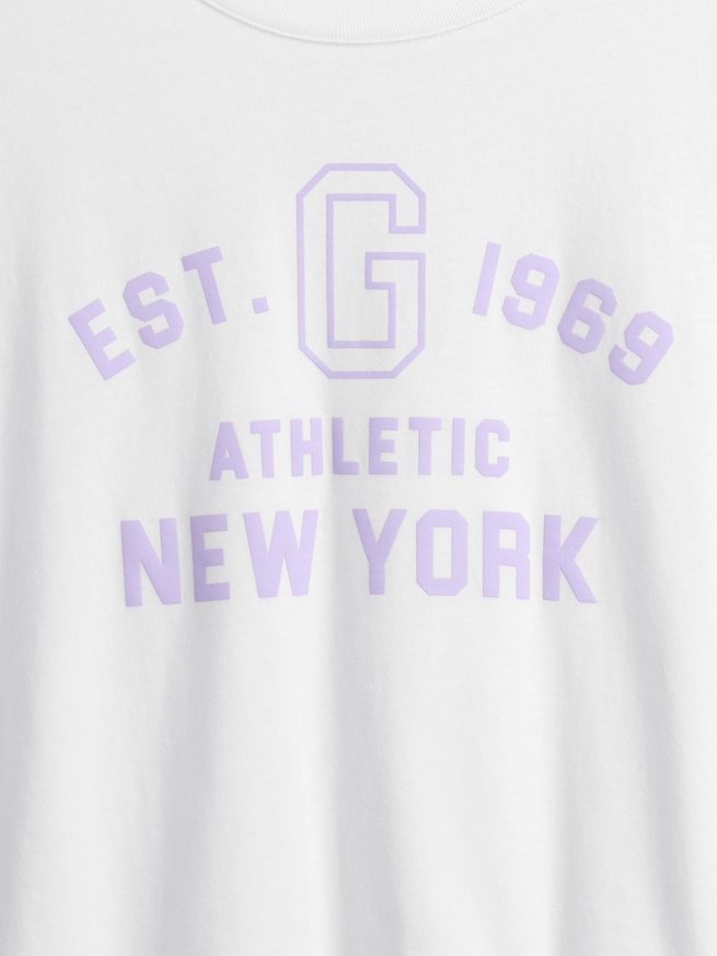 オーバーサイズ クロップド GAPロゴTシャツ (キッズ)-3