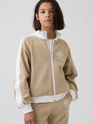 GapFit テック リラックスフィット GAPアスレチックロゴ ジップアップジャケット (キッズ)