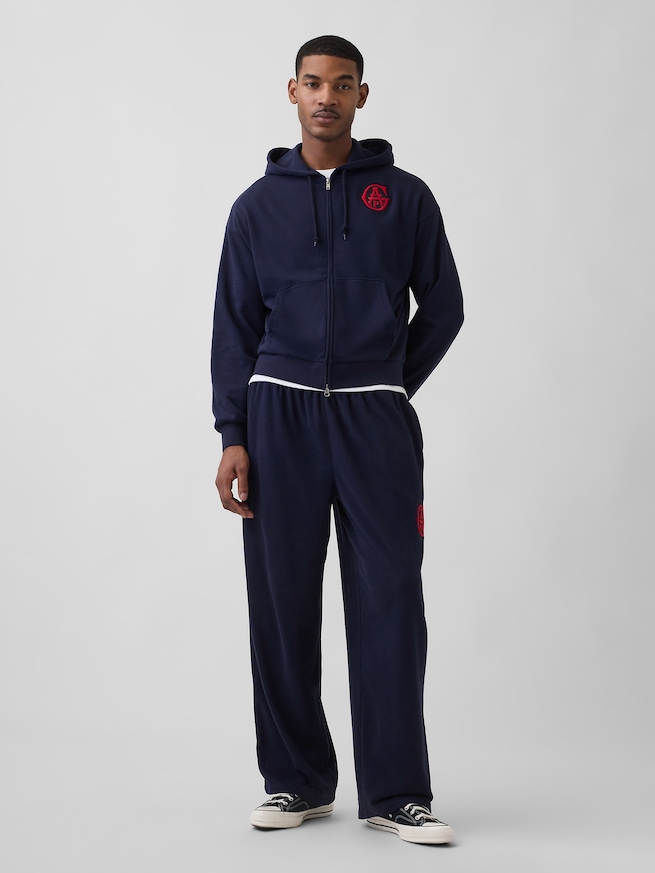 ヴィンテージソフト フレンチテリー GAPロゴ ダブルジップパーカー-1