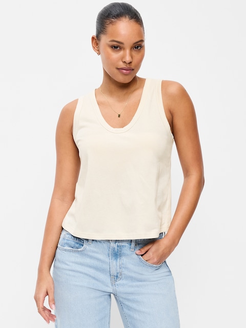 Relaxed Scoop-Neck Tank Top