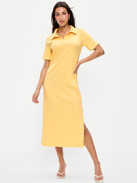 ROBE POLO MI-LONGUE À MANCHES COURTES