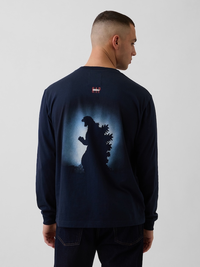 ゴジラ グラフィック GAPロゴ Tシャツ-0