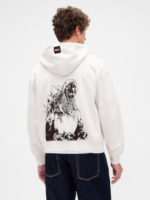 ゴジラ ビンテージソフトグラフィック GAPロゴ ジップアップパーカー