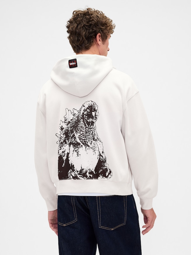 ゴジラ ビンテージソフトグラフィック GAPロゴ ジップアップパーカー-0