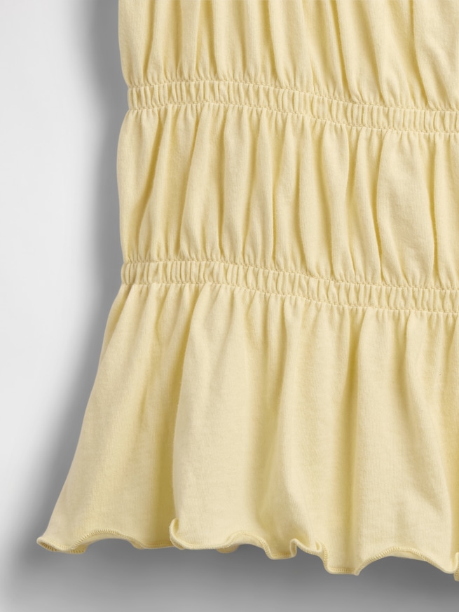 スモッキングギャザー フラッタースリーブ トップス (キッズ)-3