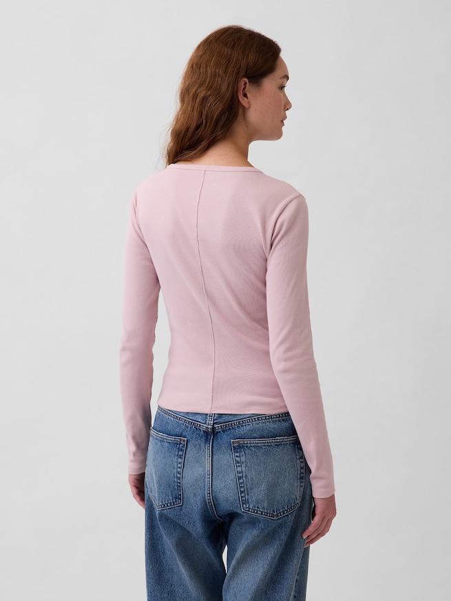 リブ クロップド GAPロゴTシャツ-2