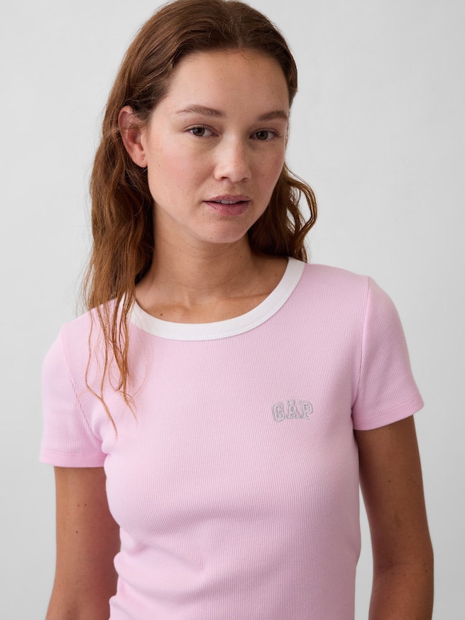 リブ GAPロゴ チビTシャツ-3