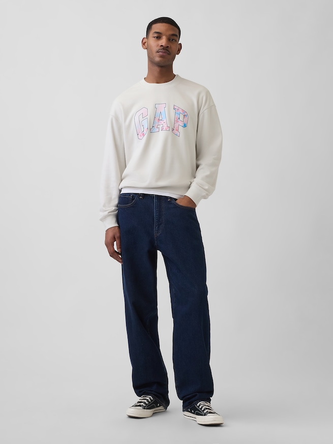 ヴィンテージソフト フレンチテリー オーバーサイズ SAKURA GAPロゴ スウェットシャツ-1