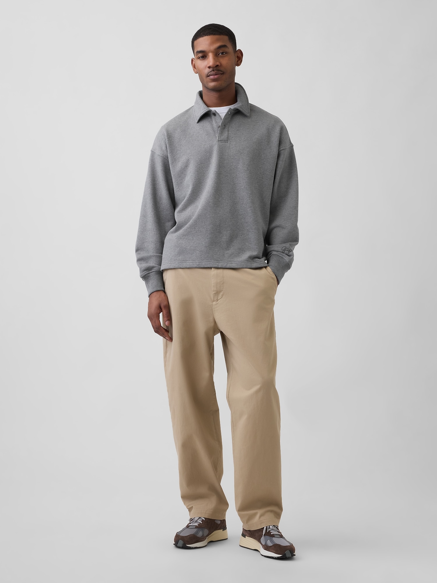 ヘビーウェイト オーバーサイズ ポロスウェットシャツ-1