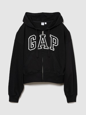 オーバーサイズ GAPロゴ フレンチテリー ジップアップパーカー