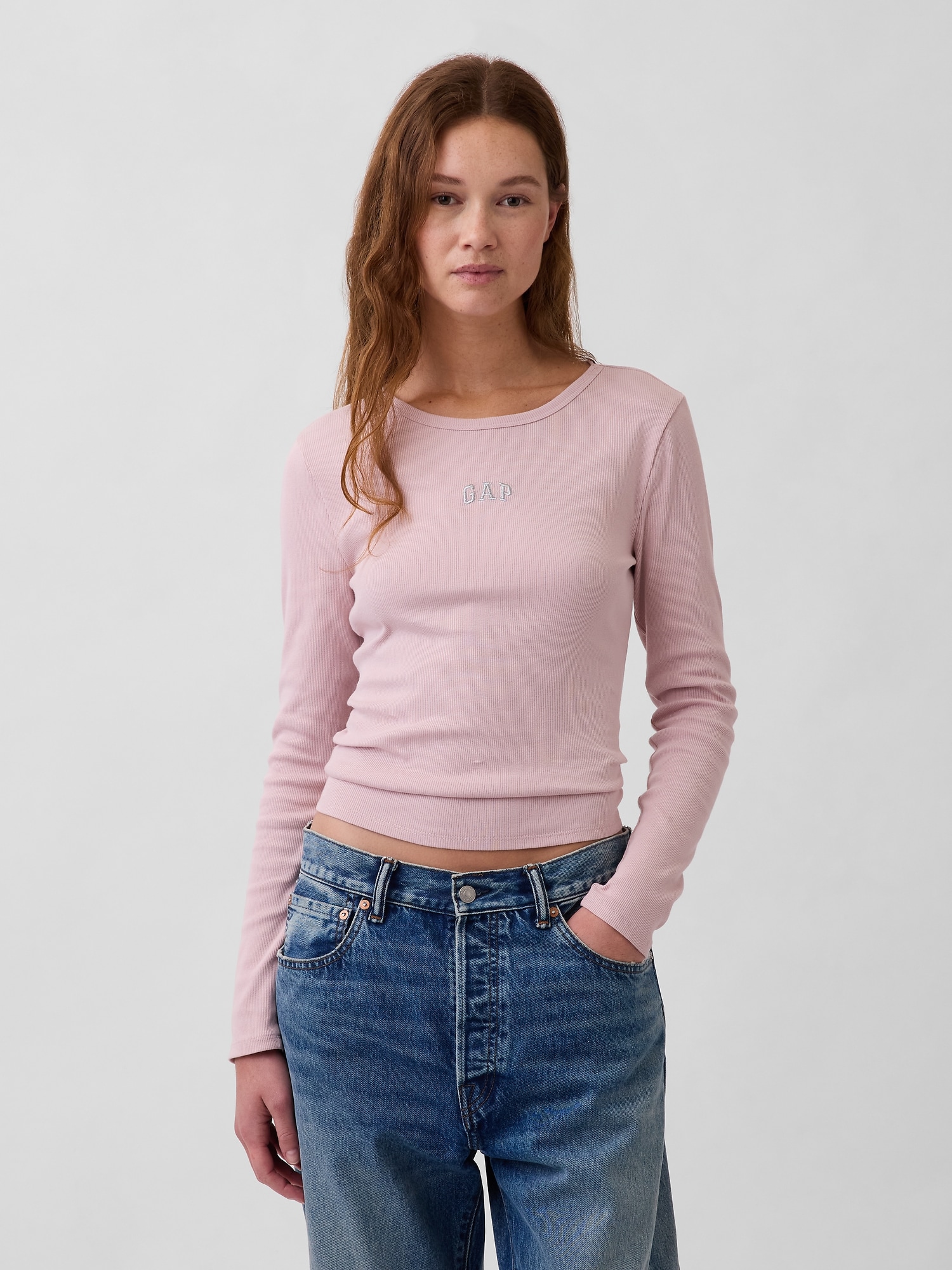 リブ クロップド GAPロゴTシャツ-0