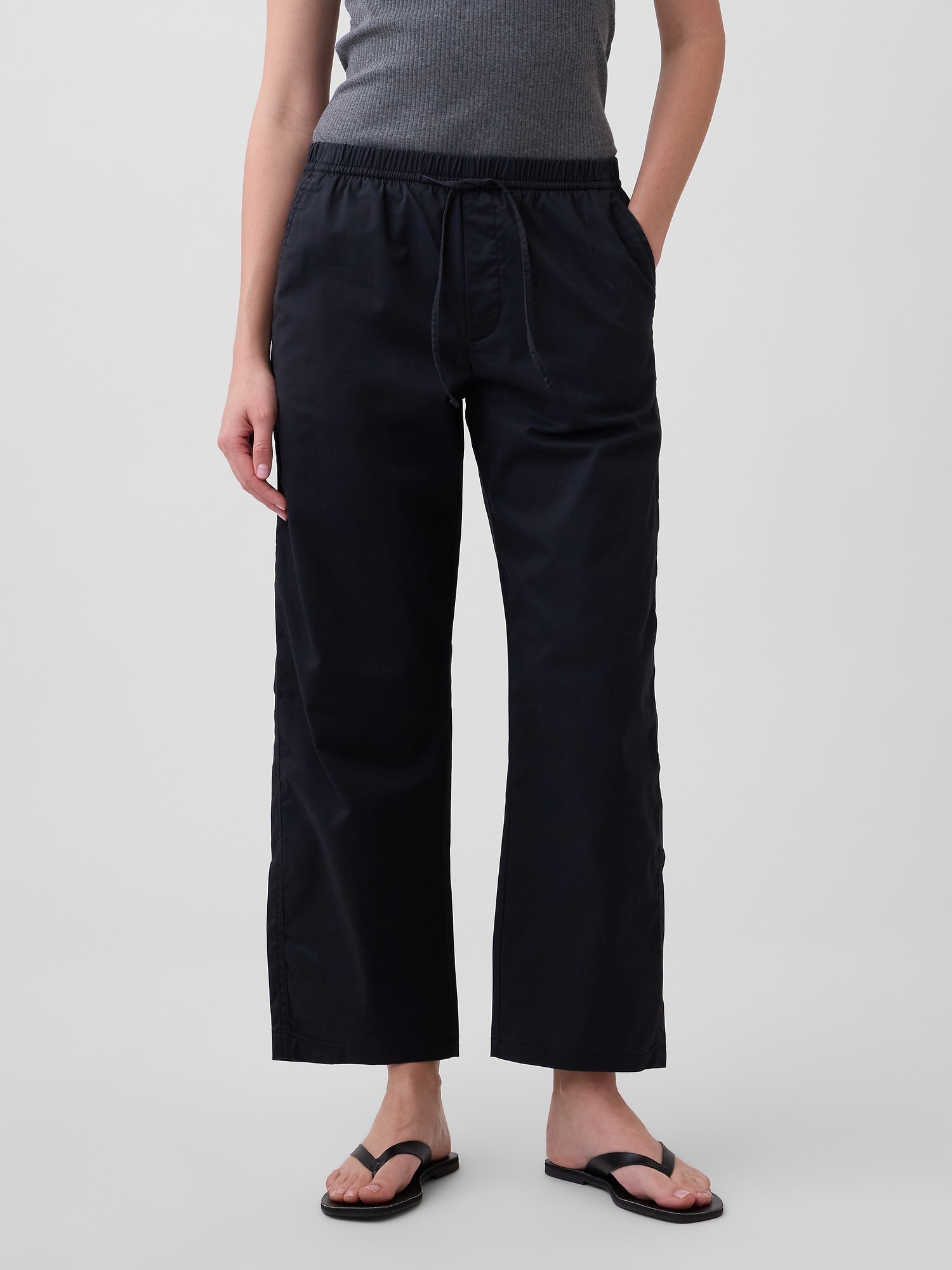 ハイライズ イージーウエスト バレルカーキパンツ-2