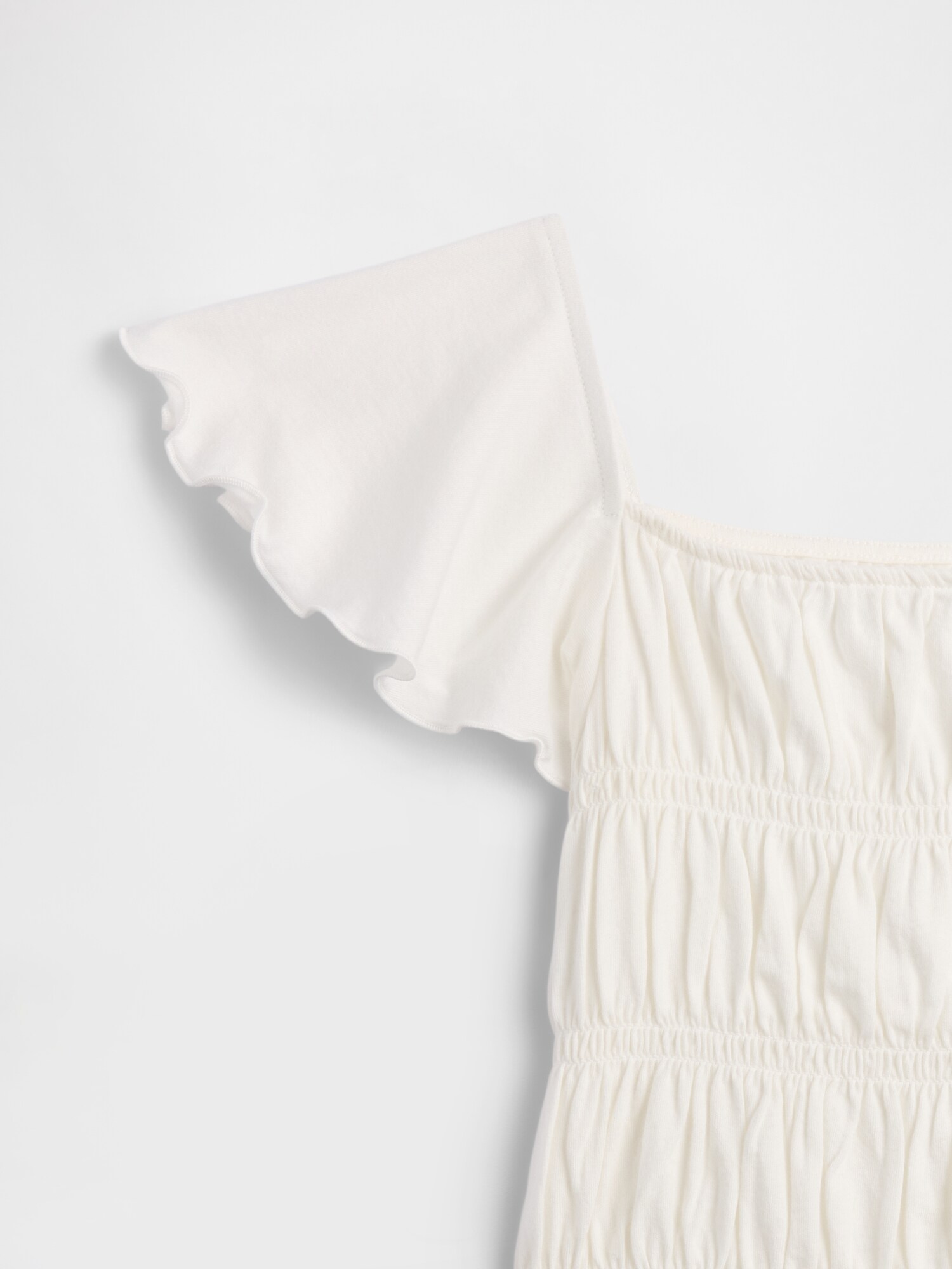 スモッキングギャザー フラッタースリーブ トップス (キッズ)-2