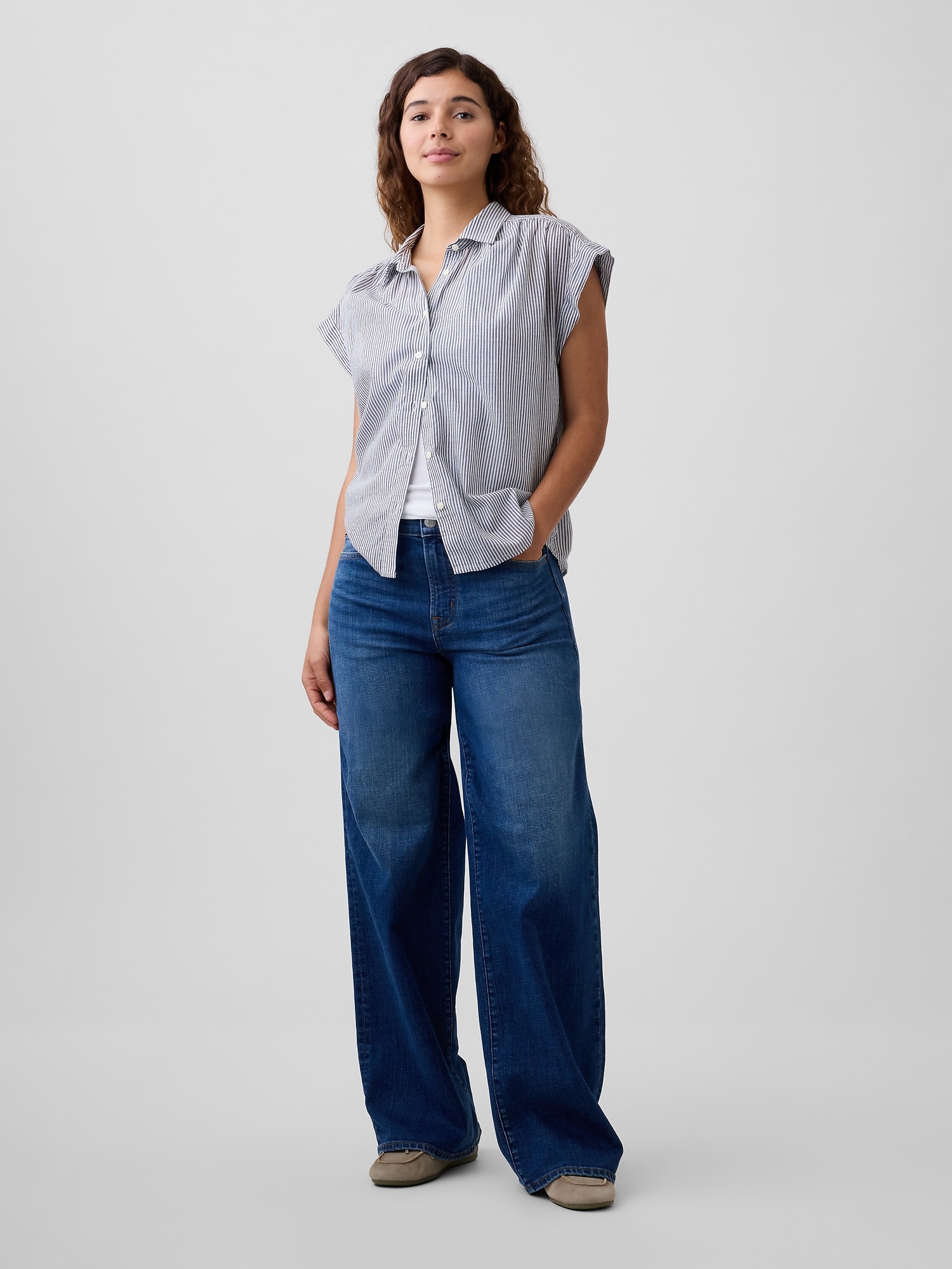 オーバーサイズ ボイルシャツ-2