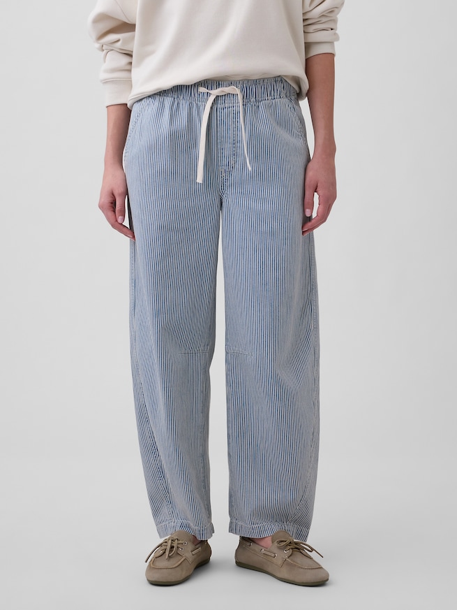 ミッドライズ スーパーソフト ストライプ プルオン バレルデニム-2