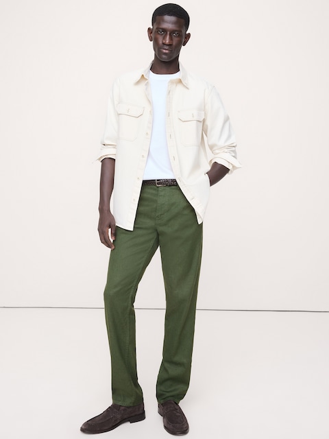 PANTALON VOYAGEUR ÉTROIT EN LIN ET COTON