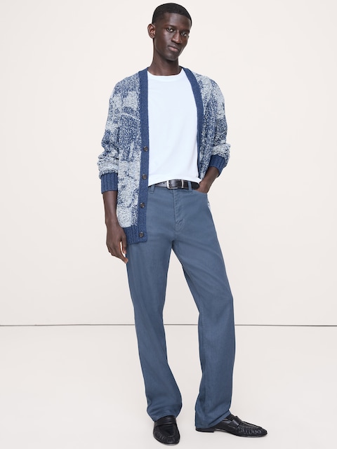 PANTALON VOYAGEUR DROIT EN LIN ET COTON