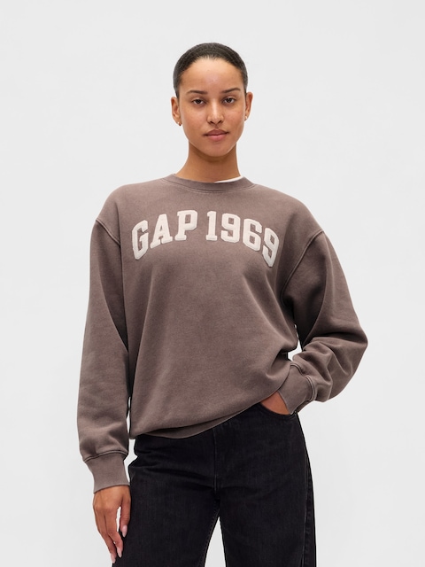CHANDAIL LONG EN COTON OUATÉ VINTAGEDOUX AVEC LOGO GAP