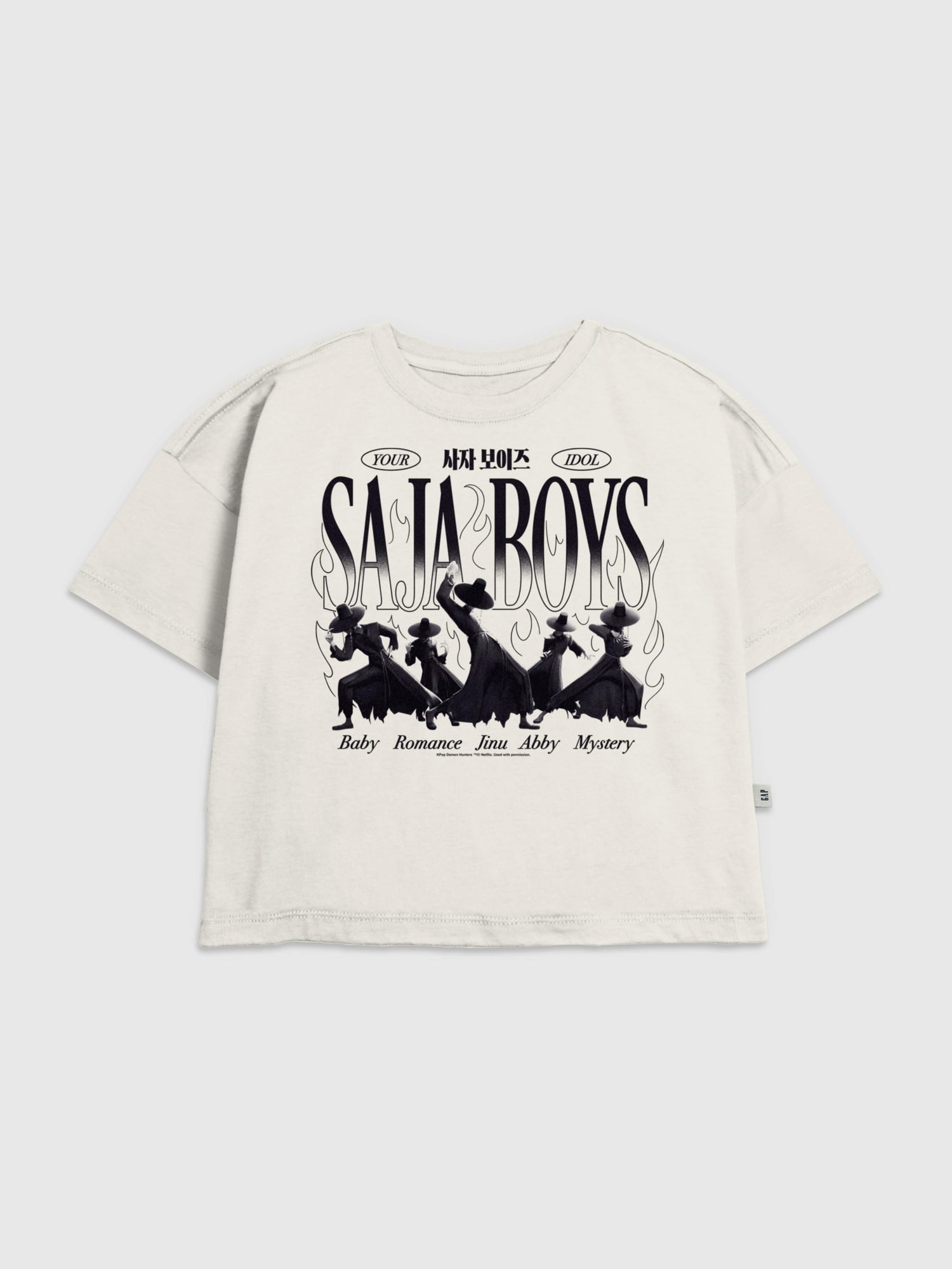 Kids K-Pop Demon Hunters Saja Boys Silhouette Graphic T-Shirt