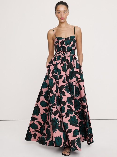 ソフト コットン コルセット マキシドレス