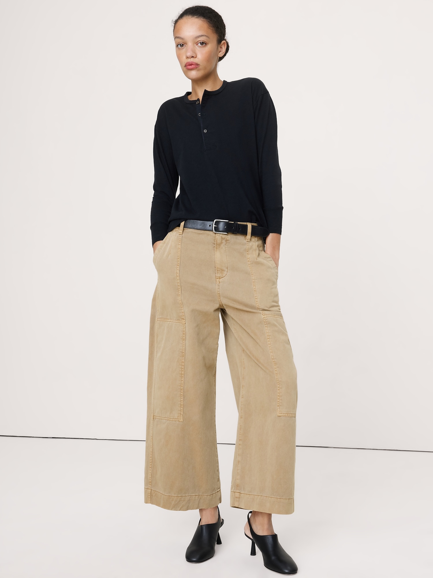 Cotton Slub Henley T-Shirt