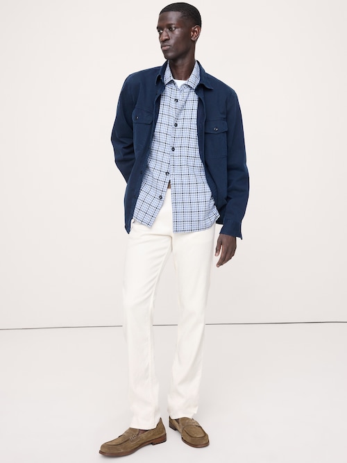 スリム リネンコットン トラベラーパンツ