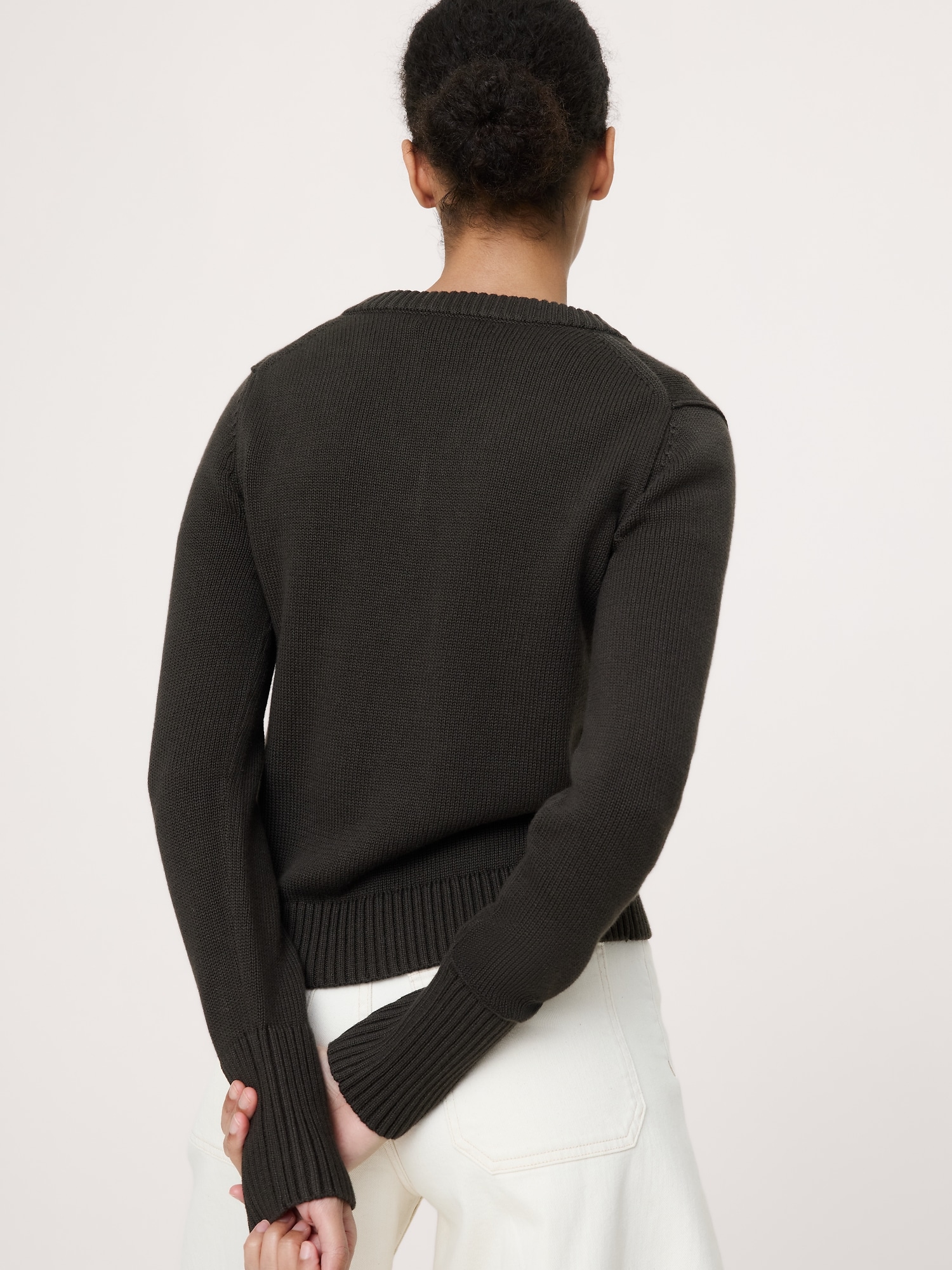 Larkspur Cotton-Silk V-Neck Sweater