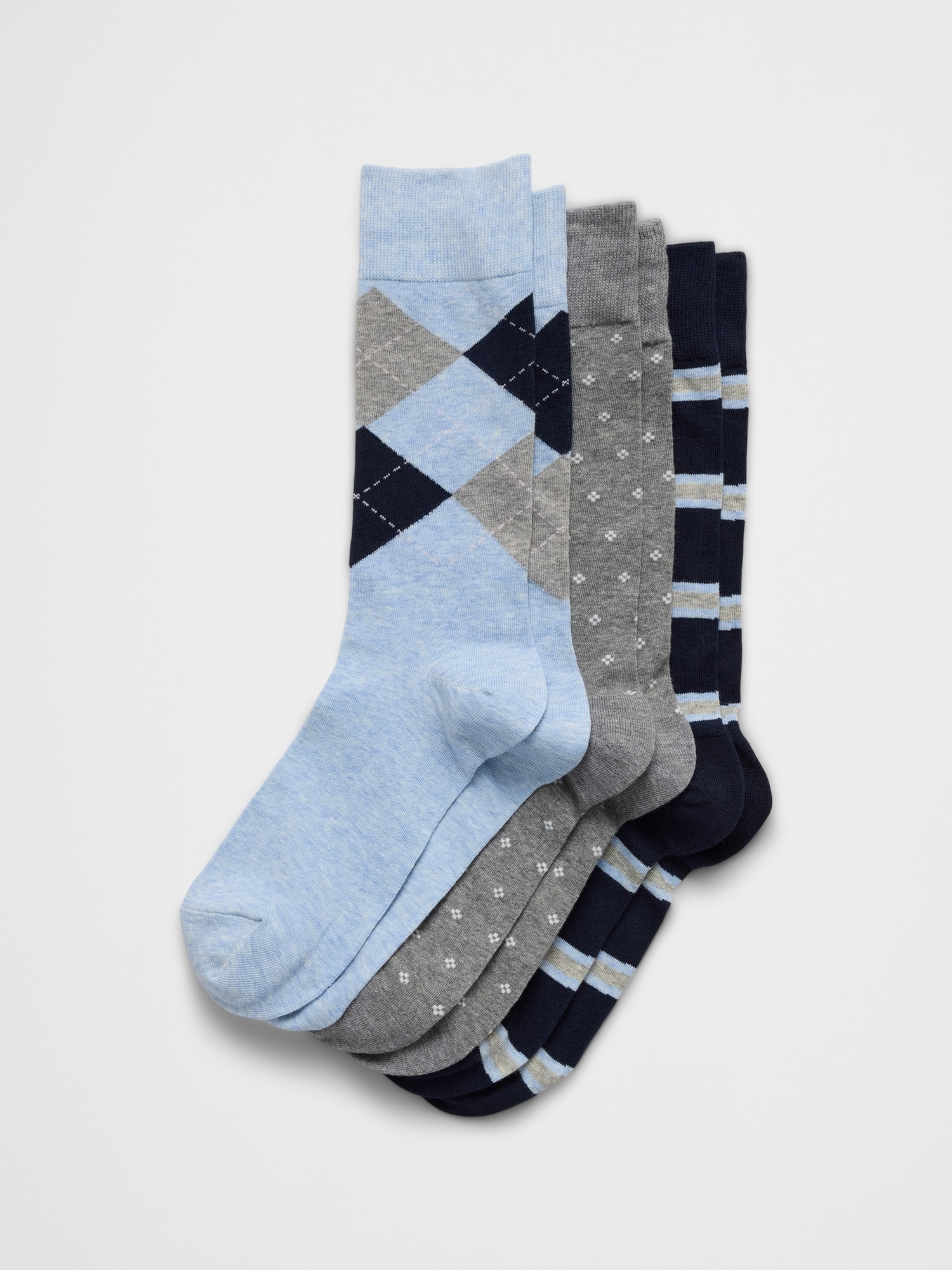 Light Blue Trouser Socks (3 Pack)
