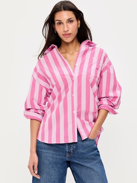 Oversized Button-Down Boyfriend Shirt