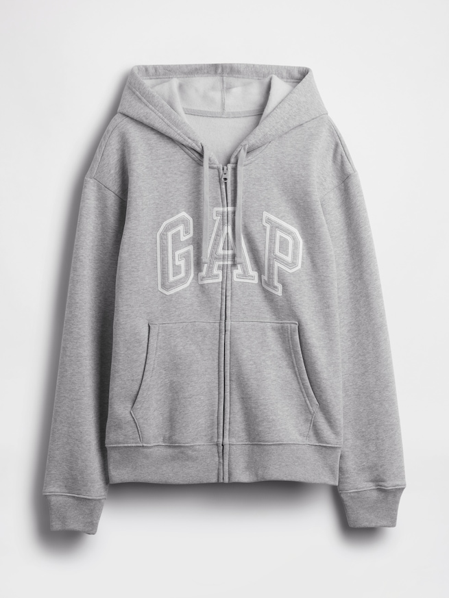 リラックスフィット GAPロゴ ジップアップパーカー-3