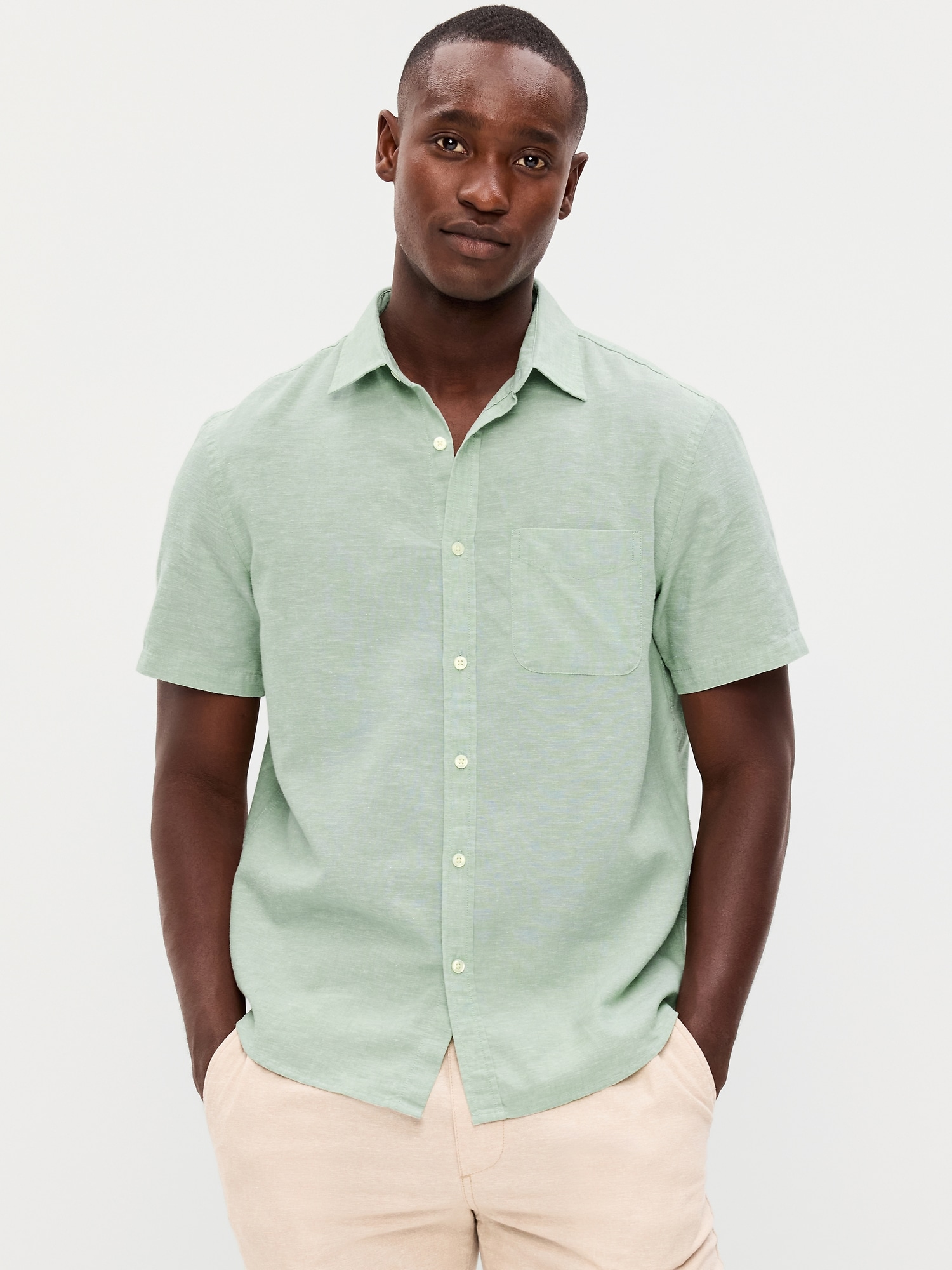 CHEMISE CLASSIQUE PASSE-PARTOUT EN MÉLANGE DE LIN