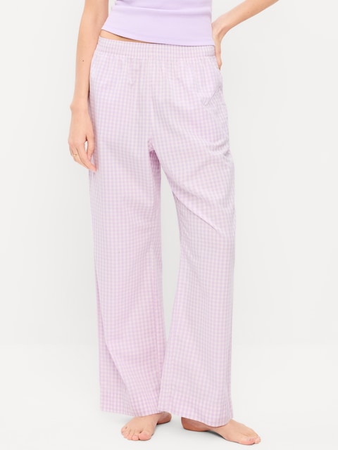 High-Waisted Poplin Pajama Pant