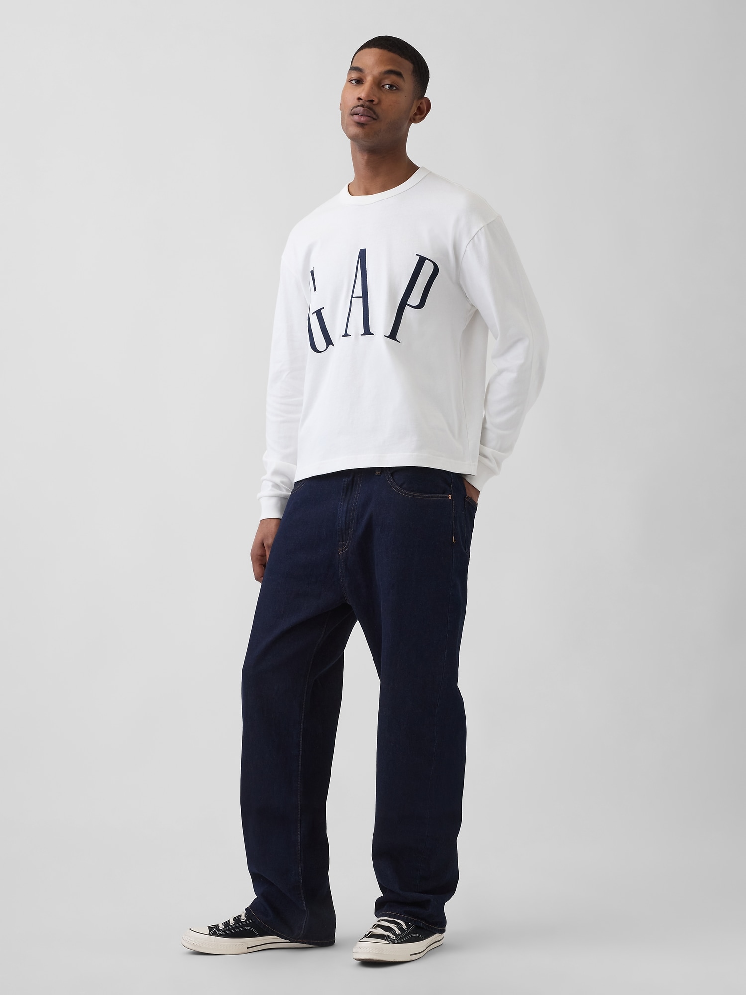 オーバーサイズ GAPロゴ クロップドTシャツ-1